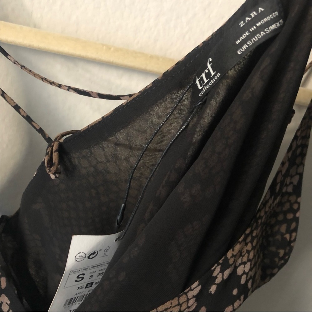 Zara Snake Animal Print Cami in Brown Size Small NWT - Picture 4 of 10